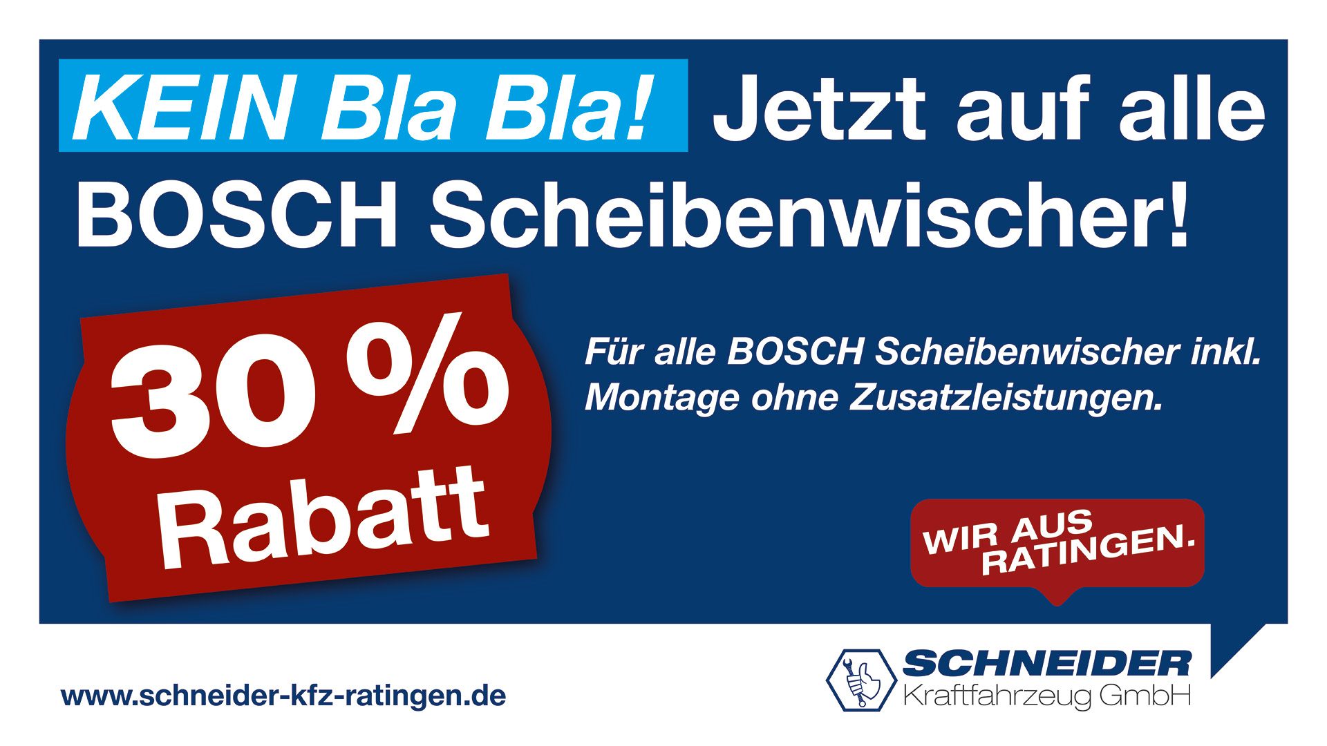Scheibenwischer Rabatt | Schneider Kraftfahrzeug GmbH - Ratingen