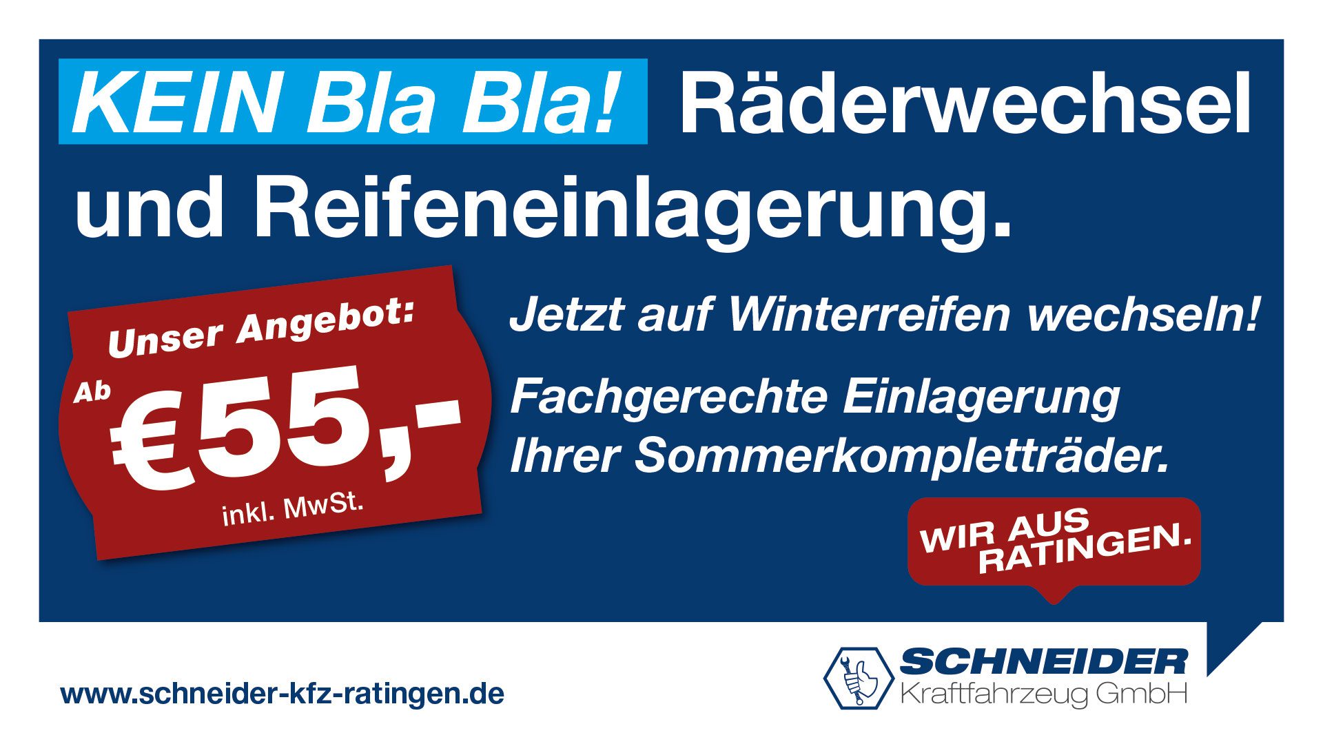 Schneider Kfz GmbH - Winterreifen -Räderwechsel-Reifeneinlagerung